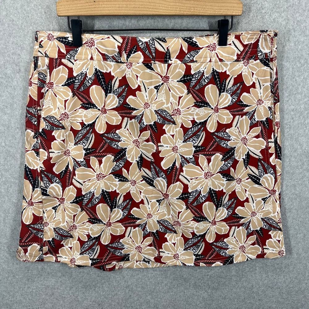 RipSkirt Skort Women XL Red Floral Stretch Wrap Style Activewear EUC
